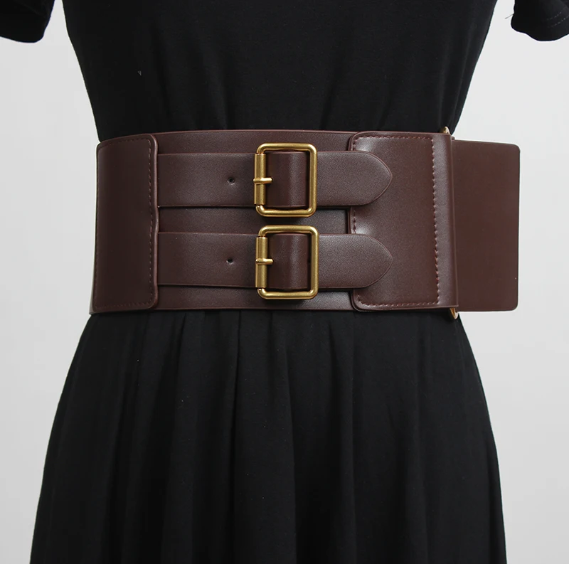 

Women's runway fashion PU leather Cummerbunds female vintage Dress Corsets Waistband Belts decoration wide belt R3450