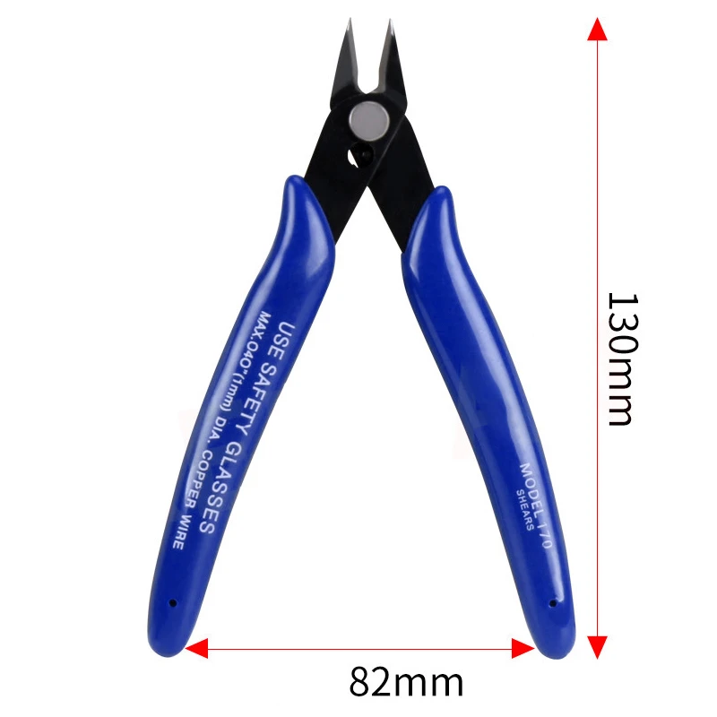 1Pcs 170เส้นทแยงมุมคีมสายไฟ Cutters ตัดด้านข้าง Snips Flush Pliers Nipper เครื่องมือ Alicate Wire Stripper