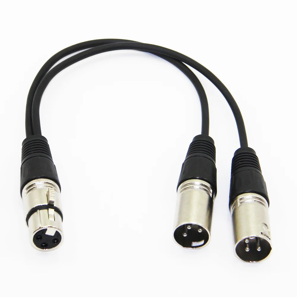 Bochara-convertidor de Cable Y divisor para amplificador de mezclador de micrófono, XLR hembra a Dual XLR macho, XLR macho a Dual XlR hembra, 30cm