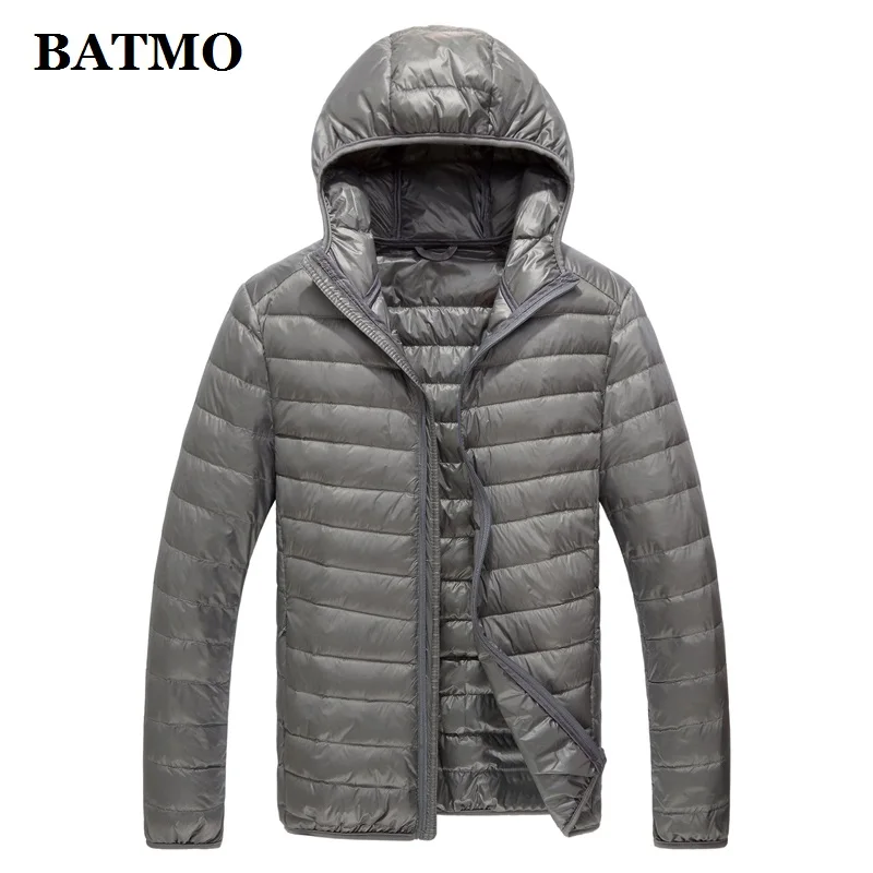 BATMO 2019 nieuwe aankomst hoge kwaliteit 90% witte eendendons hooded jassen mannen, mannen dunne donsjack, plus-size M-5XL 779