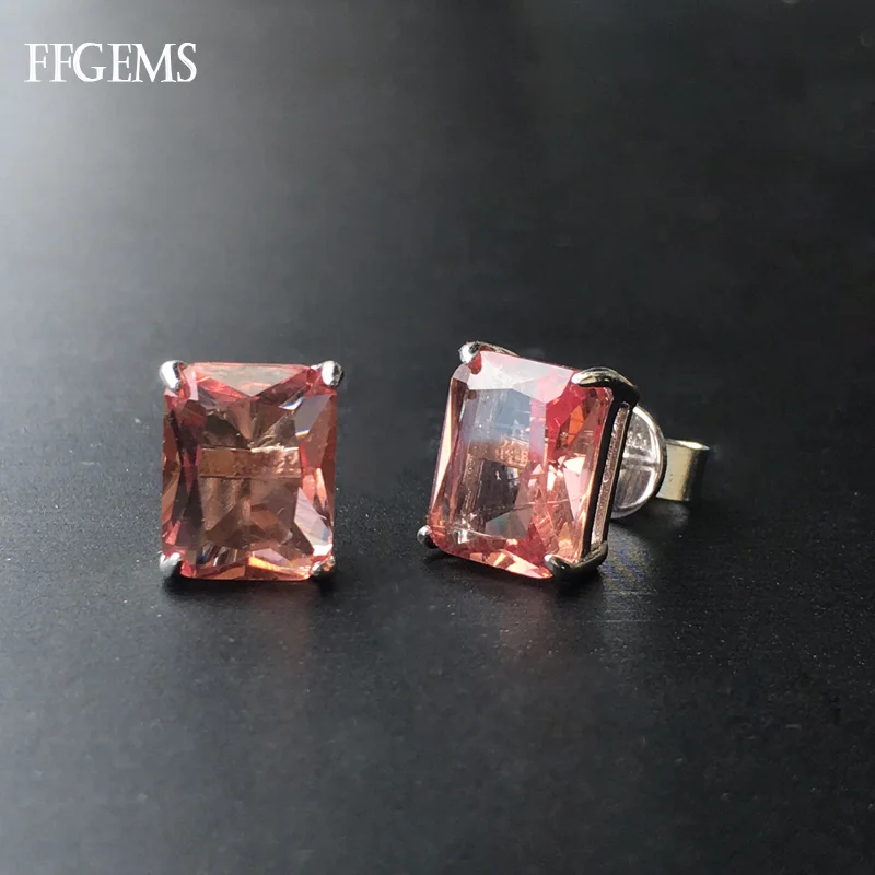 

FFGems Created Zultanite Earrings Real 925 Silver Sterling Stone Color Change Gold Plated Fine Jewelry For Women Party Gift