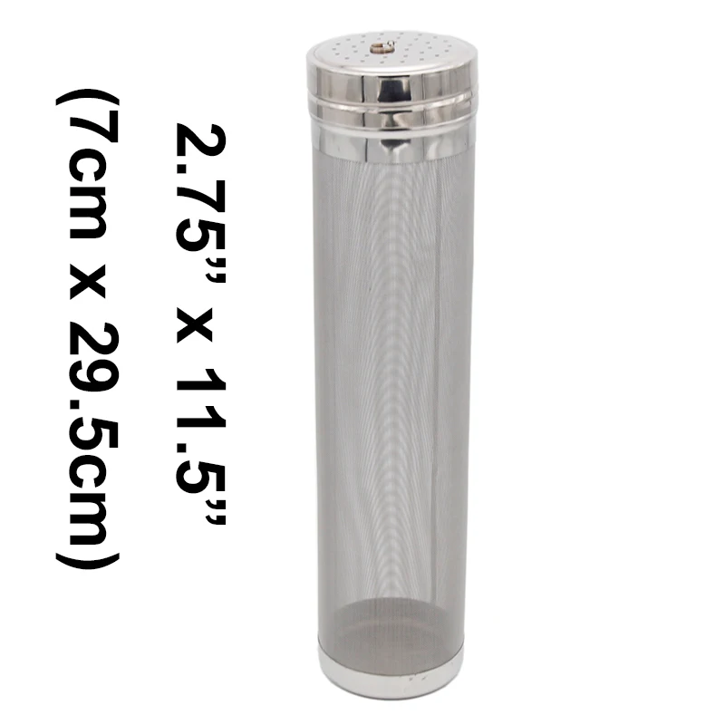 Stainless Hop Tube with 40cm Chain 300 Micron 7cm x 29.5cm Homebrew Beer Dry Hopping