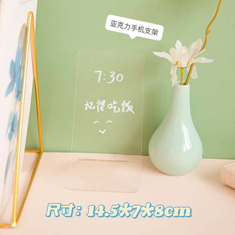 Transparent Acryli Message Board Students with Notepad Portable Mini Student Graffiti Writing Board