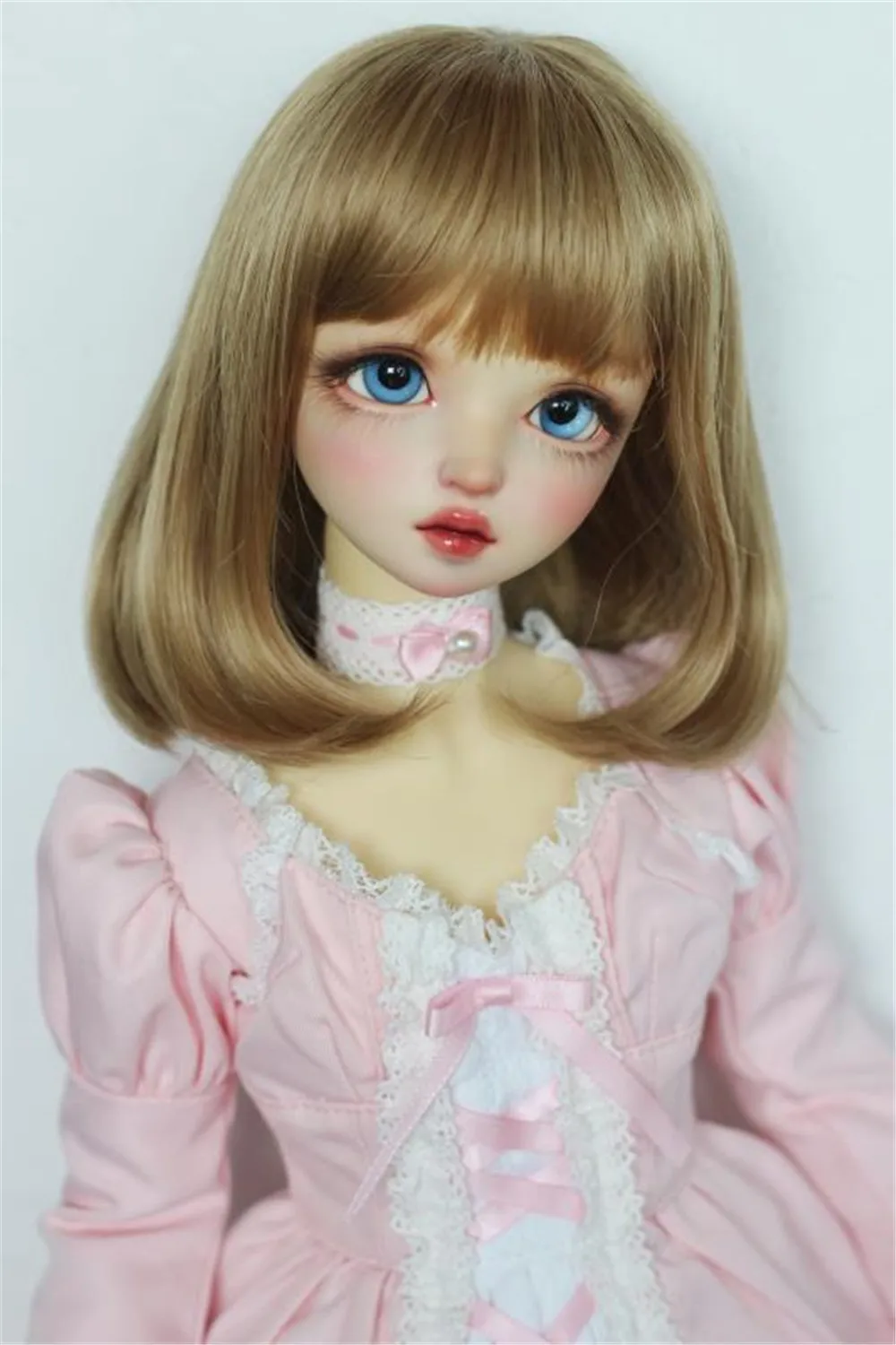 BJD Doll DD MSD Wig 1/3 1/4 1/6 High Temperature Real Silk Wig Short Shoulder-length Hair Doll Accessories