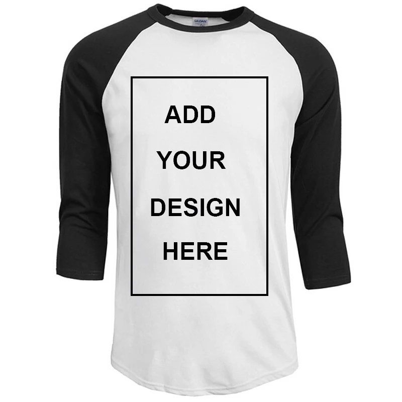 Customized T Shirt Men Design O-Neck T-shirt Men\'s Casual 100% Cotton 3/4 Sleeve Tshirt Hot Sale Raglan Jersey Shirt Man