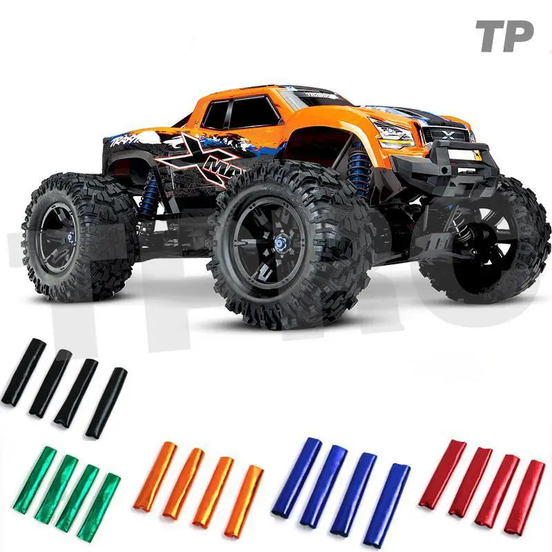 

Djrc 4pcs Shock Absorber Protective Cover / Red / Black / Blue / Gold For Traxxas 1/5 X-maxx Xmaxx 77086-4