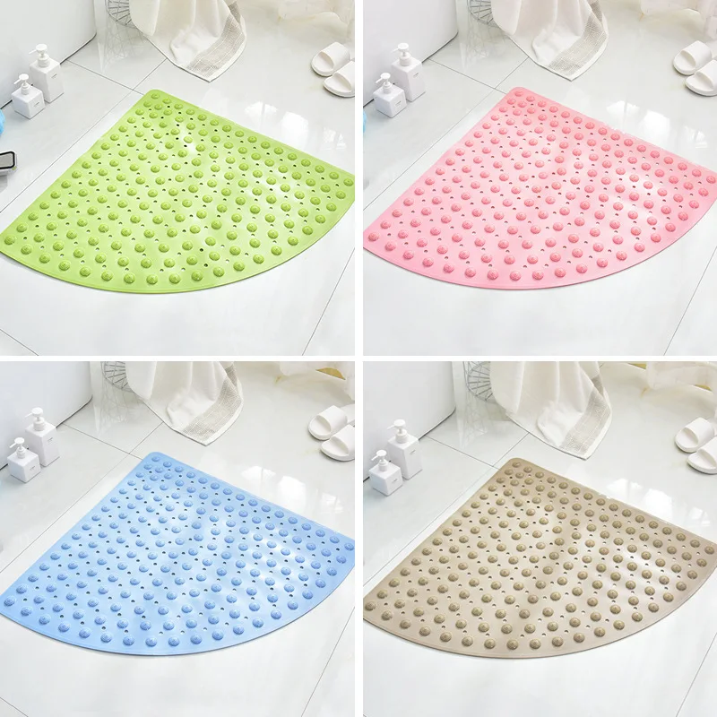 Fan-Shaped Shower Room Bathroom Non-Slip Mat 70cm Massage Type And Bubble Type Toilet Bath Foot Pad Toilet Household Shower Mat