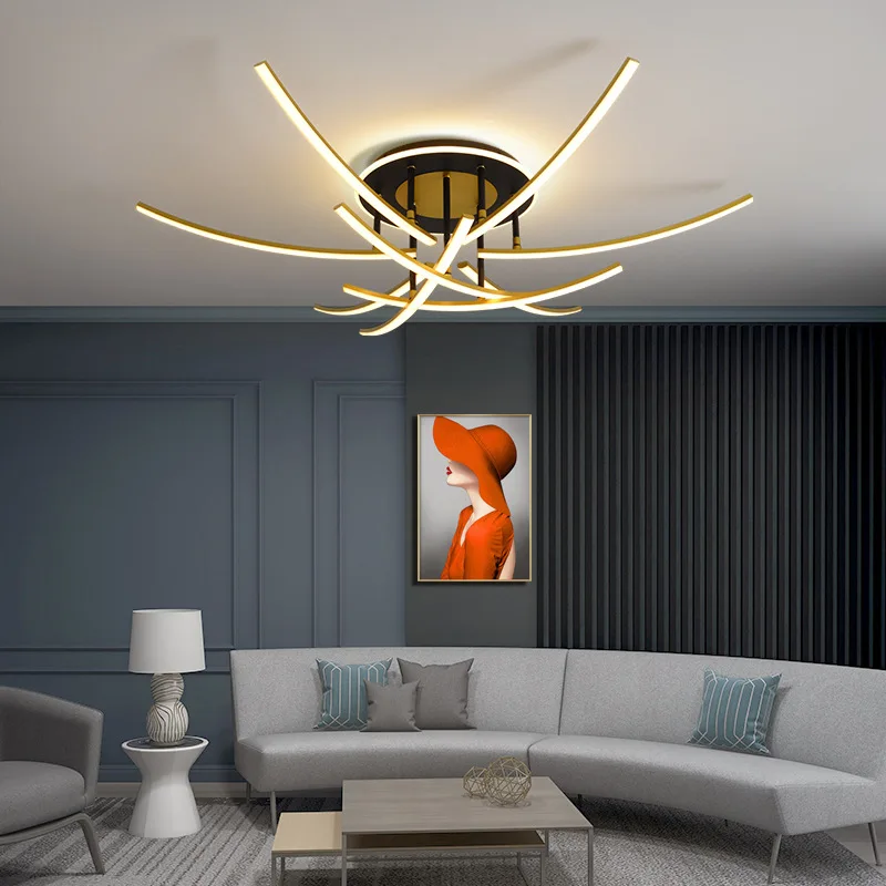 Nordic Living Room Lamp Simple Modern Creative LED Ceiling Lamp Light Luxury Home Atmosphere New Bedroom Dining Room Lamp