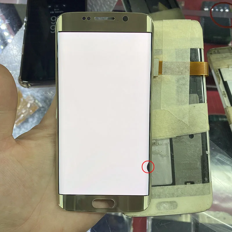 

For Samsung S6 Edge LCD Display 5.1'' With Frame SM-G925F G925A Display Assembly Display Touch Screen With Black Dot