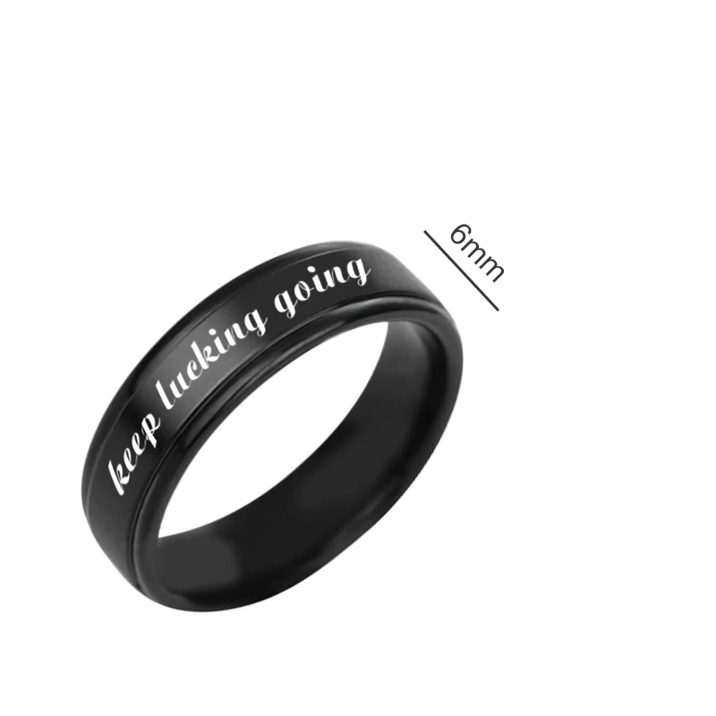 New men and women titanium steel rings, keep lueking going, fashion jewelry