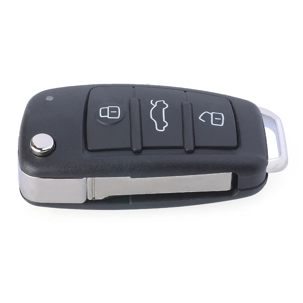 Keyecu 8X0 837 220D for Audi A1 A3 S1 S3 Q3 2010-2019 Keyless Flip Remote Key Fob 8X0837220D 434MHz ASK With Integrated 48 Chip