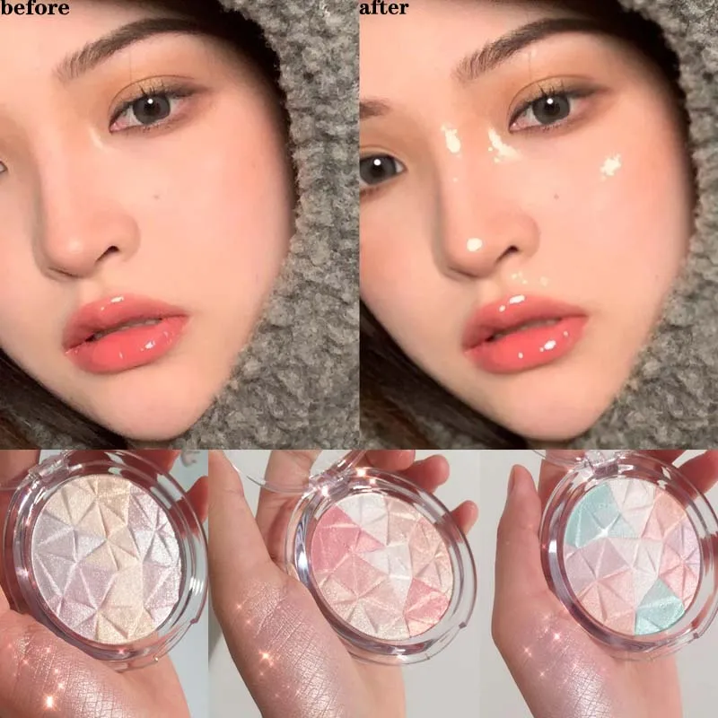 Mixed color highlights brighten silkworm diamond pearl mashed potatoes glitter three-dimensional brighten skin tone  highlights