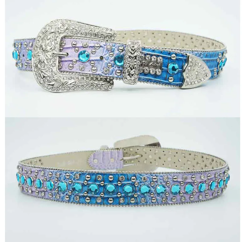 2021 Sweet and Cute Girl Fashion Rhinestone Rivet Rhinestone Hip-hop Decoration Fashion Jeans Belt Female Fashionable