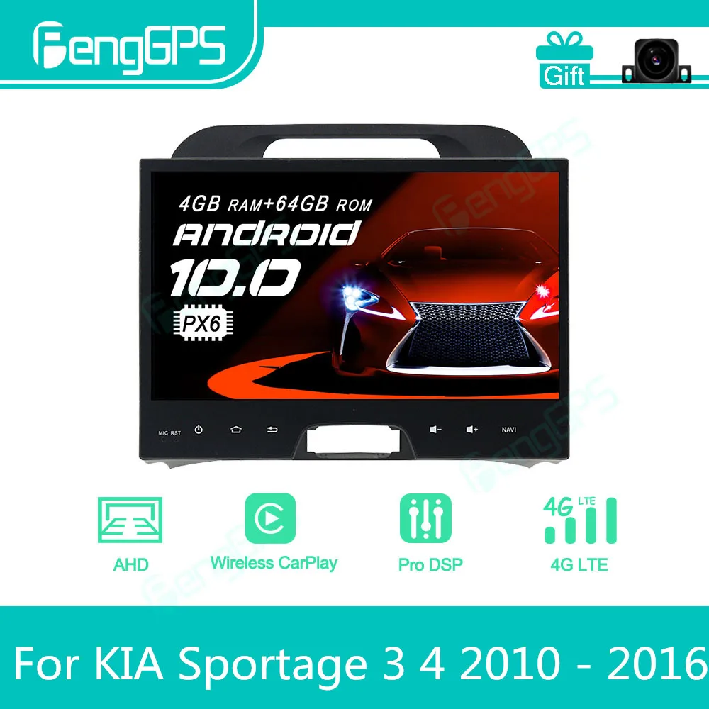 For KIA Sportage 3 4 2010 - 2016 Android Car Radio Stereo Multimedia Player 2 Din Autoradio GPS Navigation PX6 Unit Screen