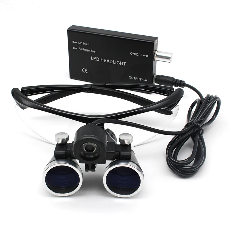 

2.5X/3.5X Magnification Binocular Dental Loupe Surgery Surgical Magnifier with Headlight LED Light Medical Operation Loupe Lamp