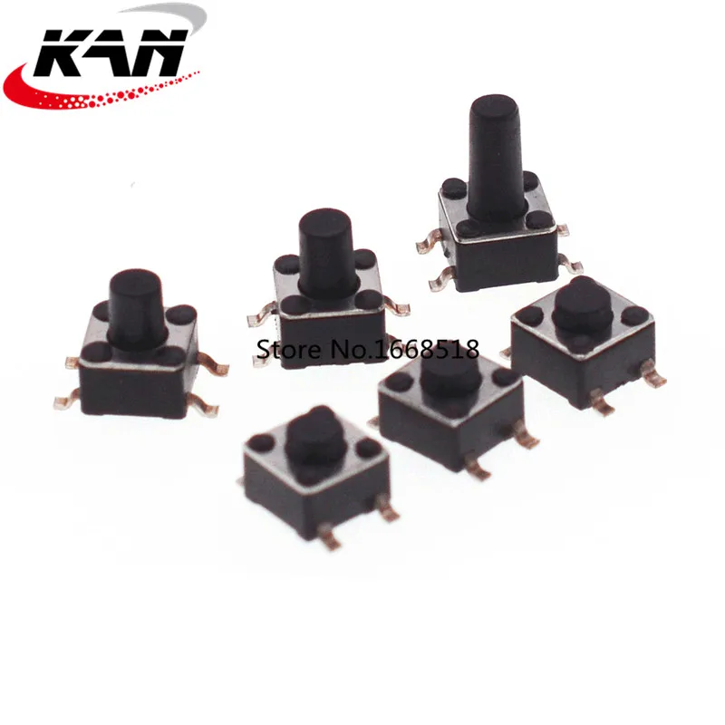 20PCS PCB Tactile Tact Mini Push Button Switch SMD 4pin Micro switch 4.5x4.5*3.8/4.3/4.5/5/6/7 MM 4.5x4.5x4.3MM/5MM/6MM/7MM