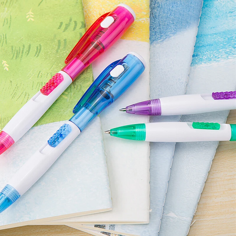 قلم حبر جاف مع ضوء LED ، أداة مكتبية إبداعية ، ملاحظات حبل ، هدية للطلاب والأطفال