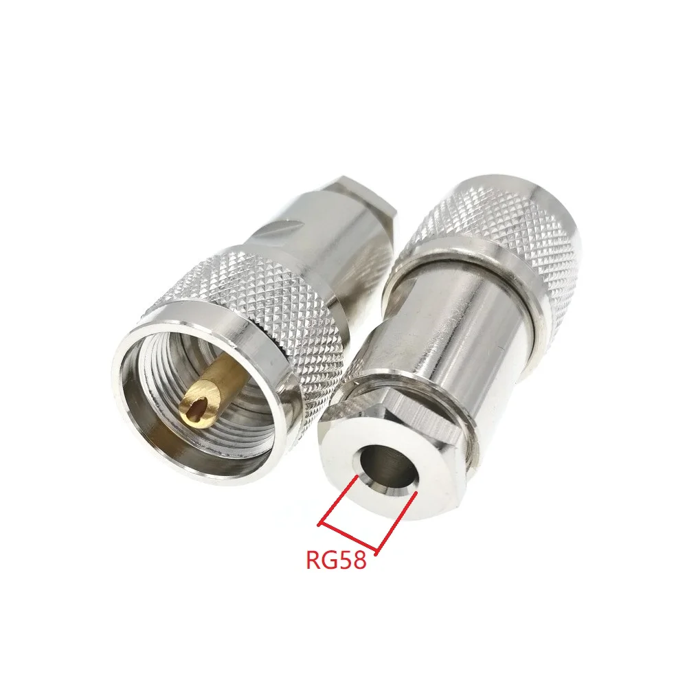 Braçadeira de tomada uhf macho pl256, braçadeira para cabo coaxial rg58 rg5 rg8 com 10 peças