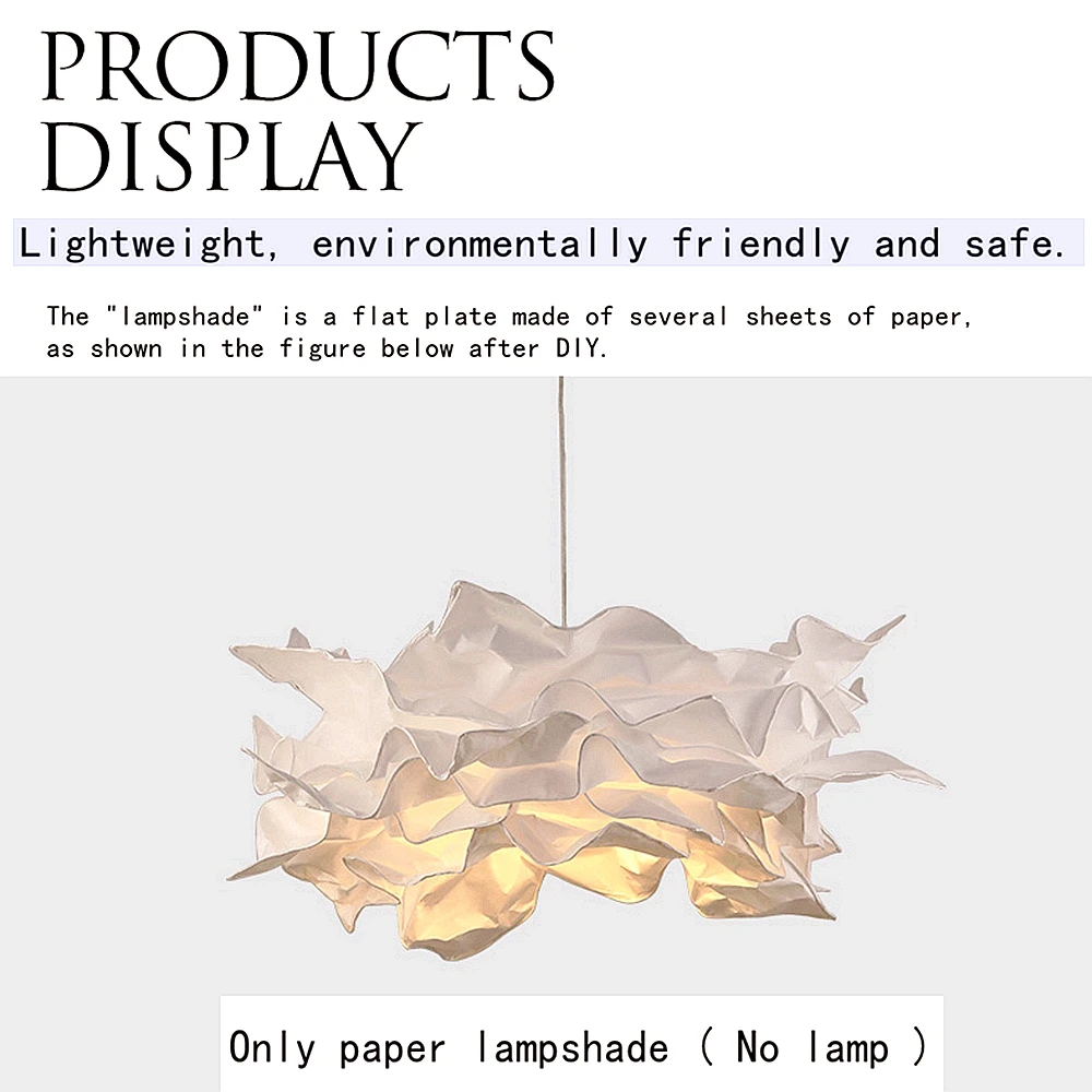 43cm wisiorek odcień osobowość kreatywna sypialnia jadalnia papier nordycki dekoracyjny żyrandol chmura (nie zawiera żarówki i drutu)