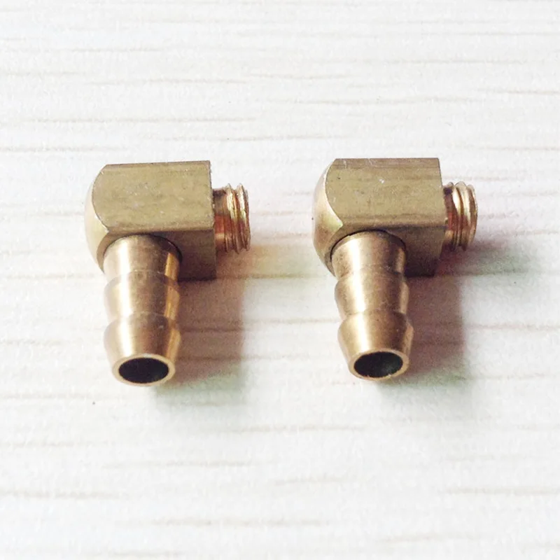 2PCS DIY Model Gasoline/Electric Boat M5 M6 Water Nozzle 90 Degree Copper Faucet Inlet/Outlet Connector Thread Length 3mm