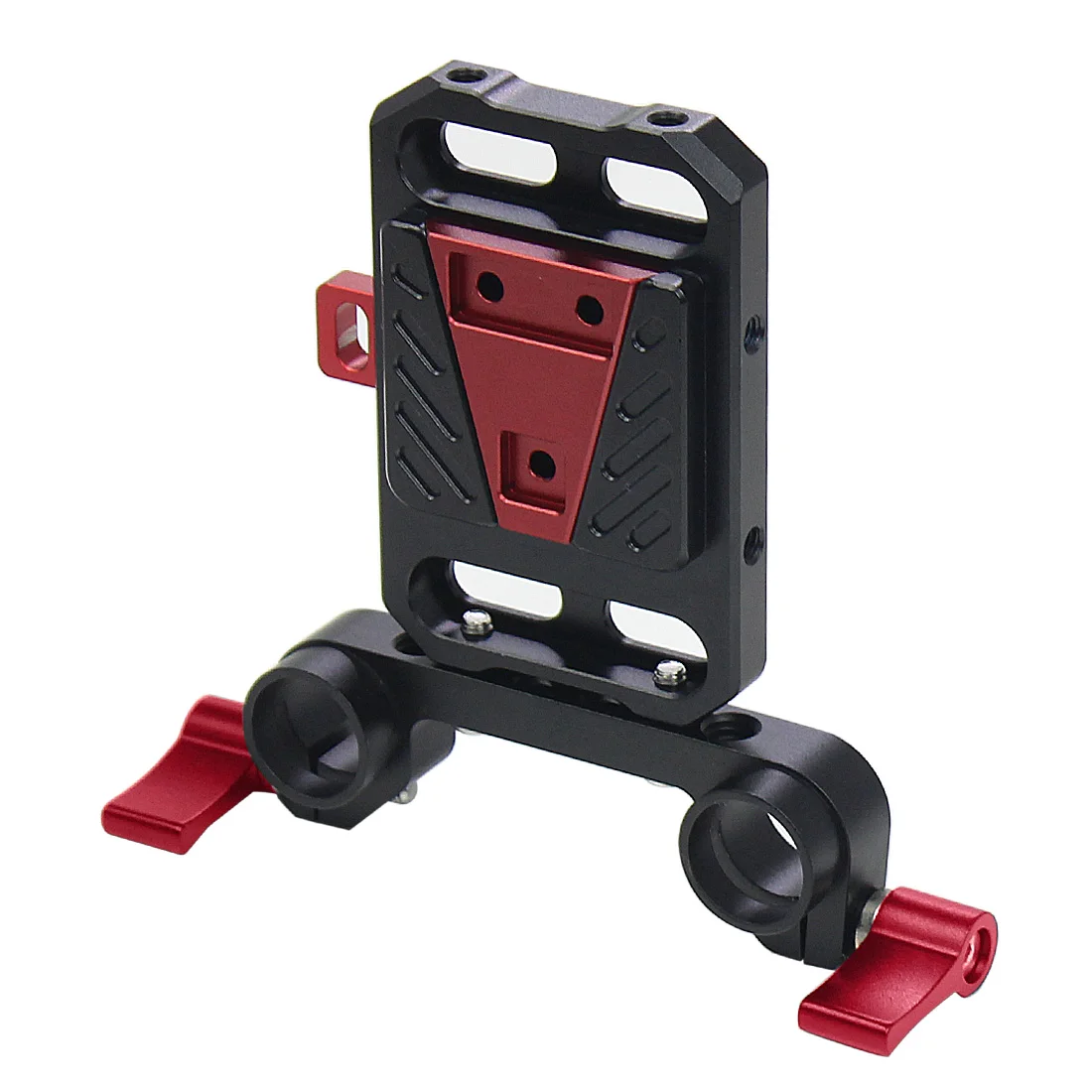 Aluminium-Schnellwechsel-V-Lock-Akku-Montageplatte mit 15-mm-Stangenklemme für Fotografie-DSLR-Kameras, Rig-Schiene und Follow-Focus-System – Detail 30