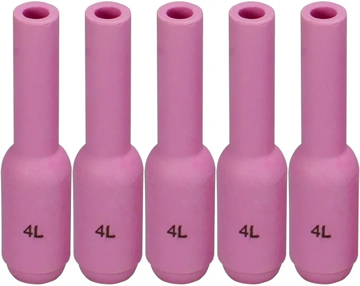 TIG Alumina Nozzles Ceramic Cup Long 10N50L #4 1/4 ( D6.5*76mm) Orifice Fit SR PTA DB WP 17 18 26 TIG Welding Torch 5pk