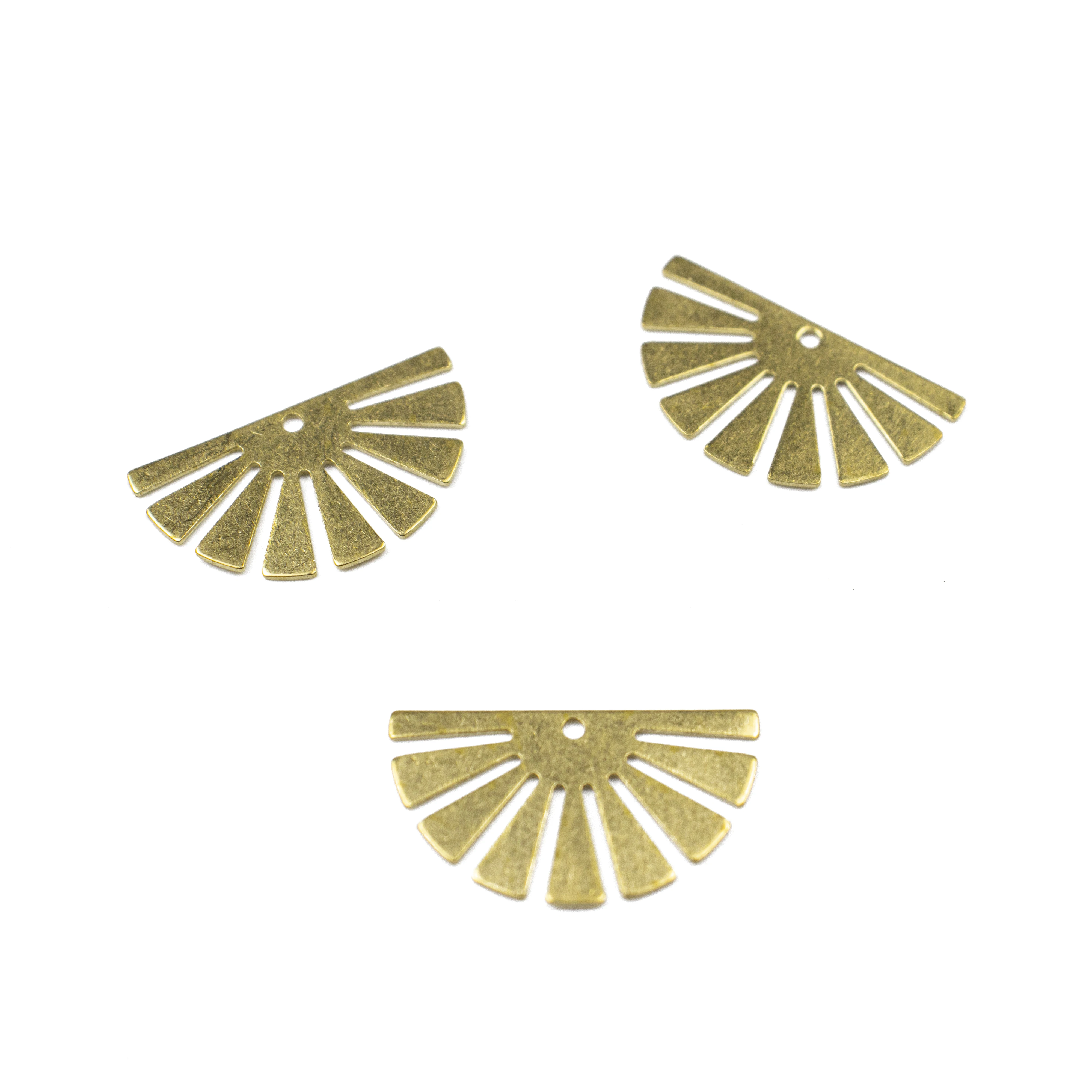 10pcs Raw Brass Half Sun Charms Semicircle Pendants For Diy Bohe Earrings Necklace Manual Jewelry Making Crafts Wholesale