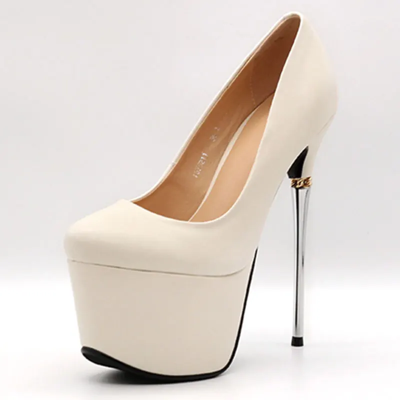 Lasyarrow Thin High heel pumps platform casual black White women high quality dance party design pumps large size 34-43