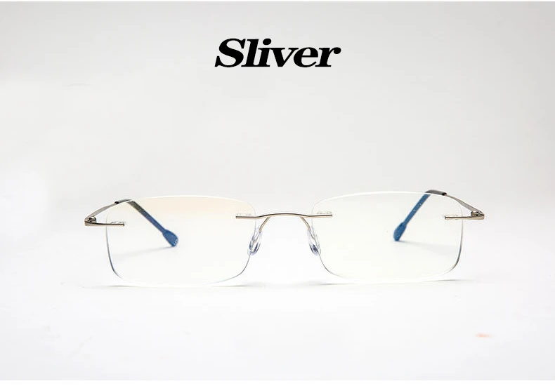 Randlose Lesebrille aus Titanlegierung, ultraleicht, quadratisch, flexibel, Presbyopie-Brille, Anti-Blue-Ray-Brille, Unisex – Detail 6
