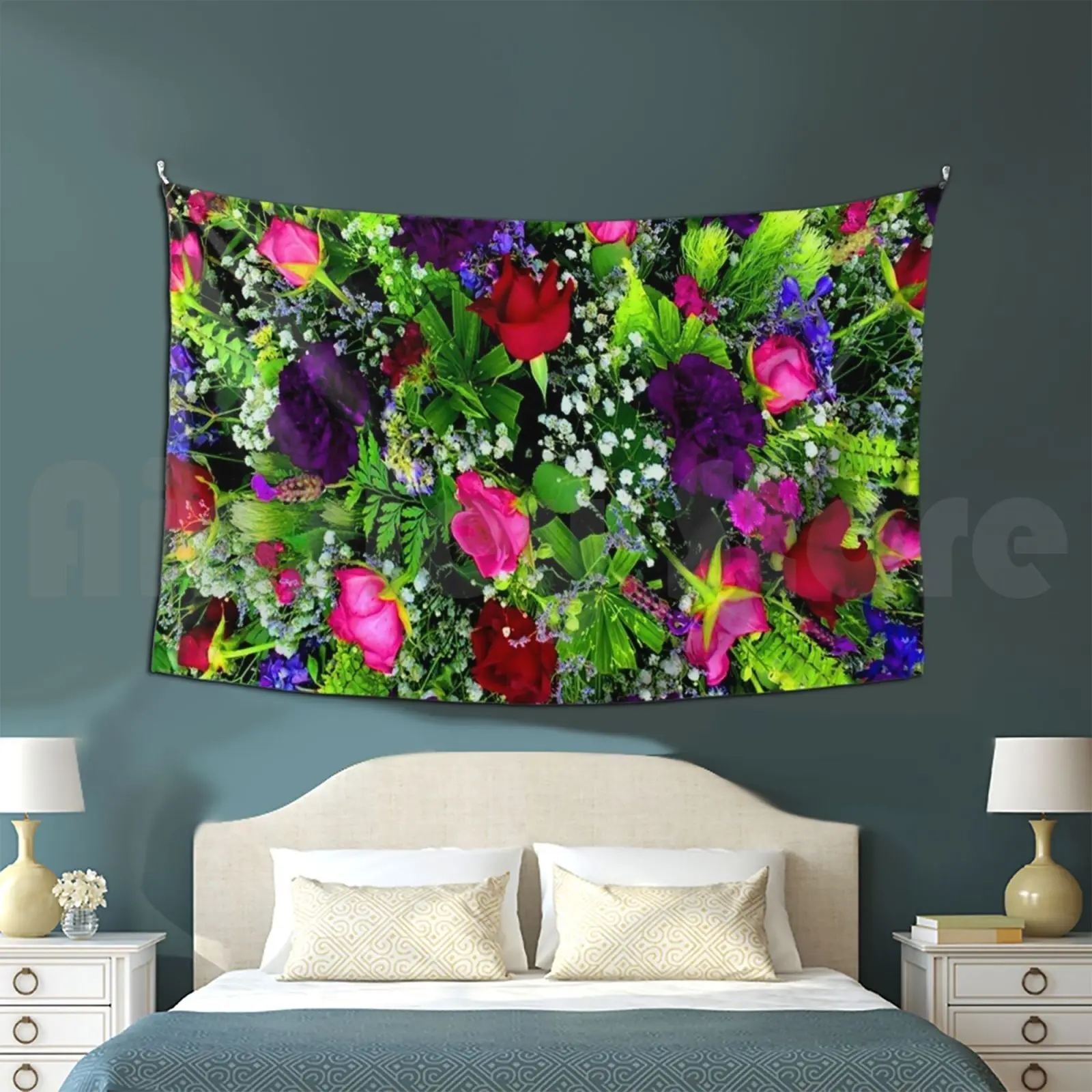 A Brilliant Wreath For A Beautiful Mother Tapestry Living Room Bedroom 3001 Wreath Flowers Nature Garden Funeral