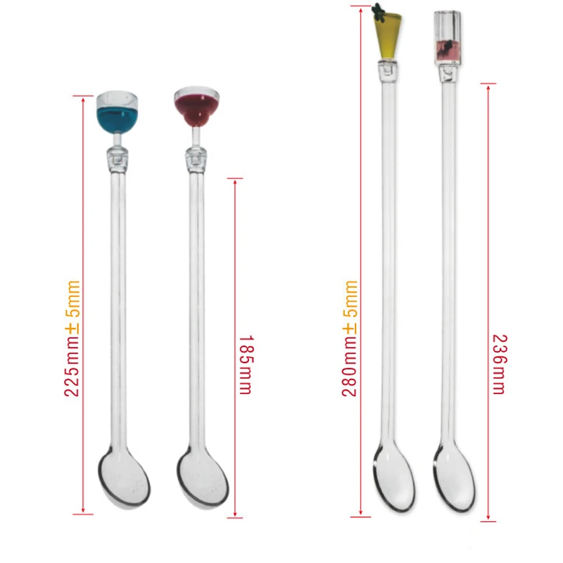 10Pcs Cocktail Stirrers Acrylic Stirrer Cocktail Mixing Spoons Swizzle Sticks Tropical Styles Gin Stirrers for Drinks Tea Coffee