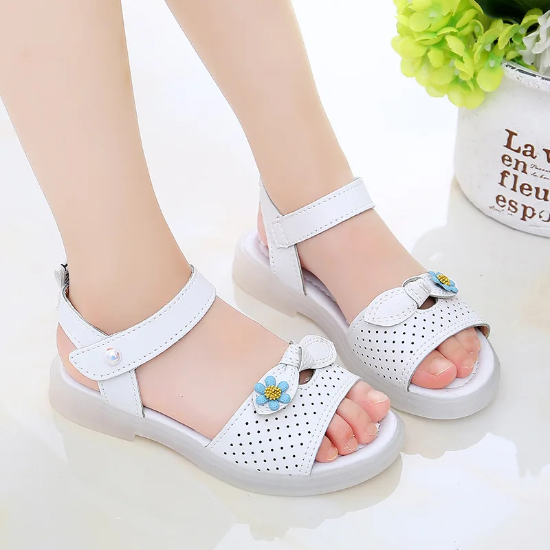 Kids Summer Shoes For Girls Beach Sandals 2021 Children Fashion Flowers Bow Sports Sandals For Little Girl 3 5 7 8 9 10 12 Years