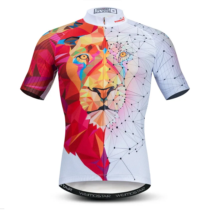 Weimostar 3D Cycling Jersey Men Short Sleeve Lion Bike Clothing Maillot Ciclismo Quick Dry MTB Bicycle Jersey Road Cycling Shirt