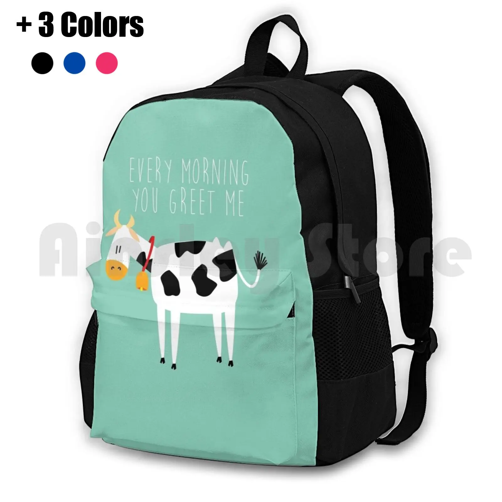 Sound Of Music-Cow Outdoor Hiking Backpack Waterproof Camping Travel Cow Sound Of Music Greet Lyric Quote