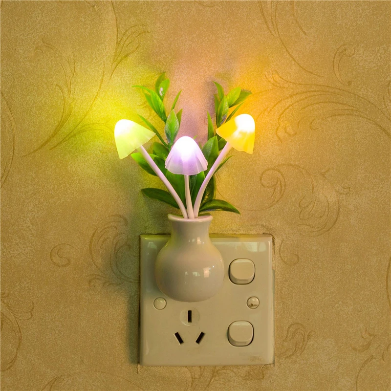 Mini Colorful LED Night Lights US EU Plug Creative Sensor Lamp for Home Decoration Romantic Small Novelty Night