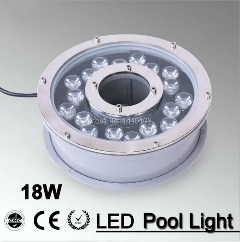 

2pcs RGB 18W Swimming Pool Led Light DC12V Waterproof IP68 Underwater Spotlights/Fountain/Pool Light Fontaine Eclairage Piscine