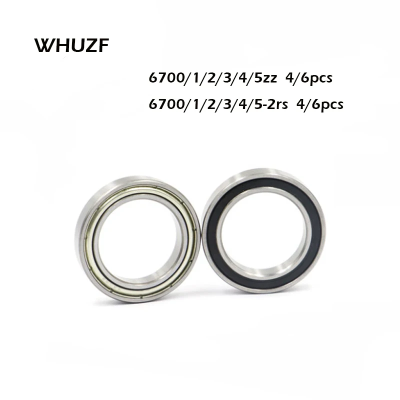 

4/6pcs Lot Deep Groove Ball Bearings 6700ZZ 6700-2RS 6701Z 6703rs 6704ZZ 6705 ZZ RS RZ 2RZ Metal Rubber Thin Wall Roller Bearing