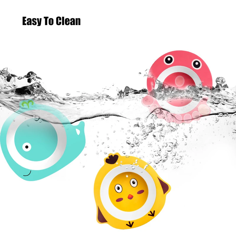 Bamboo Fiber Food Plates For Children Fall-proof Baby Feeding Bowl Cartoon Kids Tableware Toddler Complementary Soup Bowls
