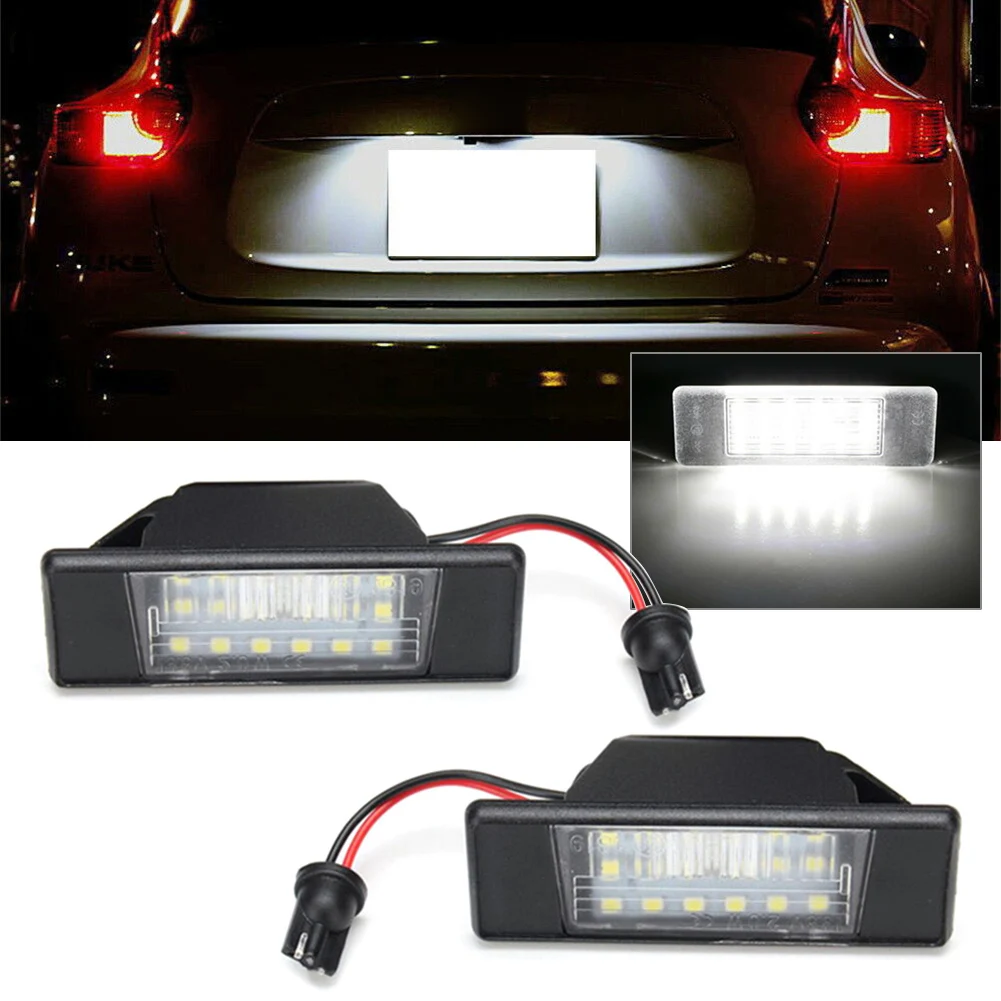 Auto LED License Plate Light Lamp 2x For Nissan Juke Versa X-Trail Qashqai TEANA Armada NV200 Pathfinder For Infiniti Q50 14-19