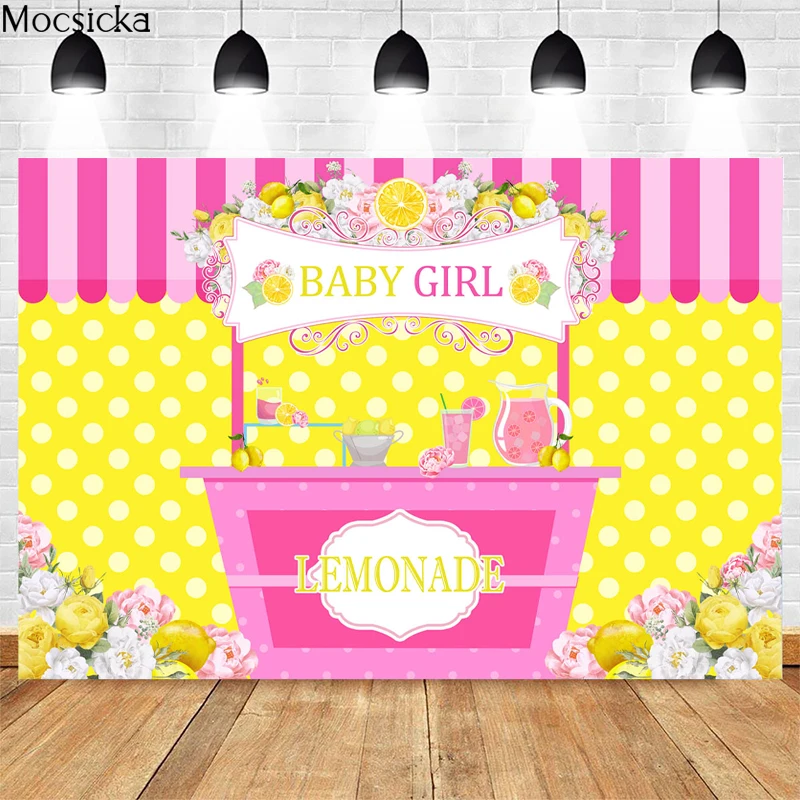 Mocsicka-女の赤ちゃんの写真の背景、レモンショップ、花の装飾小道具、新生児のシャワー、子供の肖像画、写真の背景、スタジオ