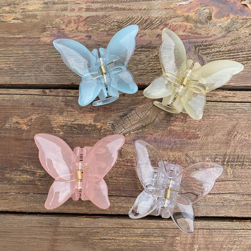 Semitransparent Butterfly Shape Hair Claws Crab Women DIY Styling Tools Mini Small Hair Clips Hairpin Barrettes Hair Accessories