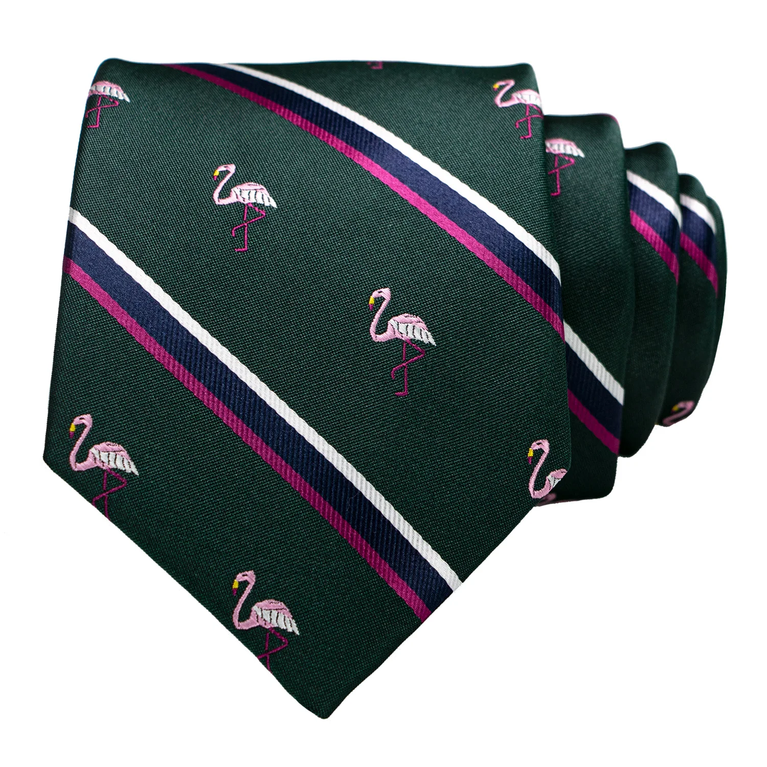 Neues Design Tierkrawatte für Männer, Seidenkrawatte mit Dinosaurier-, Schnecken-, Fuchs- und Flamingo-Motiven, Jacquard, Modisch für Party und Hochzeit, Gravata-Krawatten – Detail 18