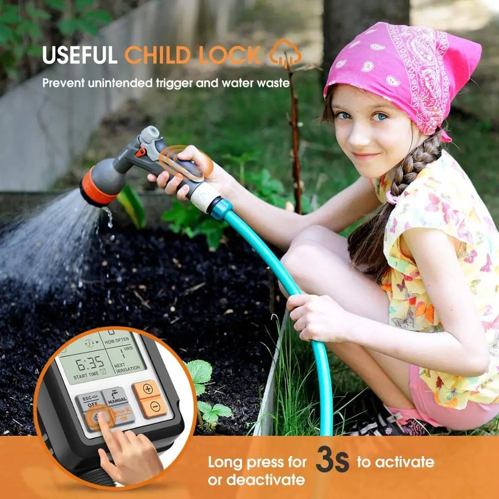 Electronic Automatic Water Timer, Sprinkler Controller, Outdoor Garden Timer, Watering Device, Irrigation Tools, LCD Screen