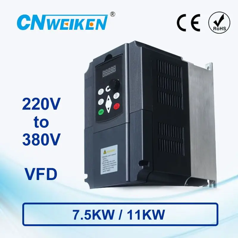 WK310 boost frequency converter Single-phase 220V to Three-phase 380V variable frequency inverter7.5KW/11KW for motor