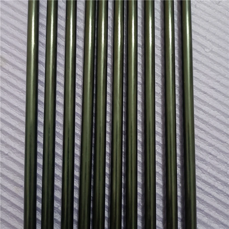 Fibra de vidro epóxi sólida Rod, fibra de vidro preto Rod, comprimento de 500mm, 8mm, 50 PCs