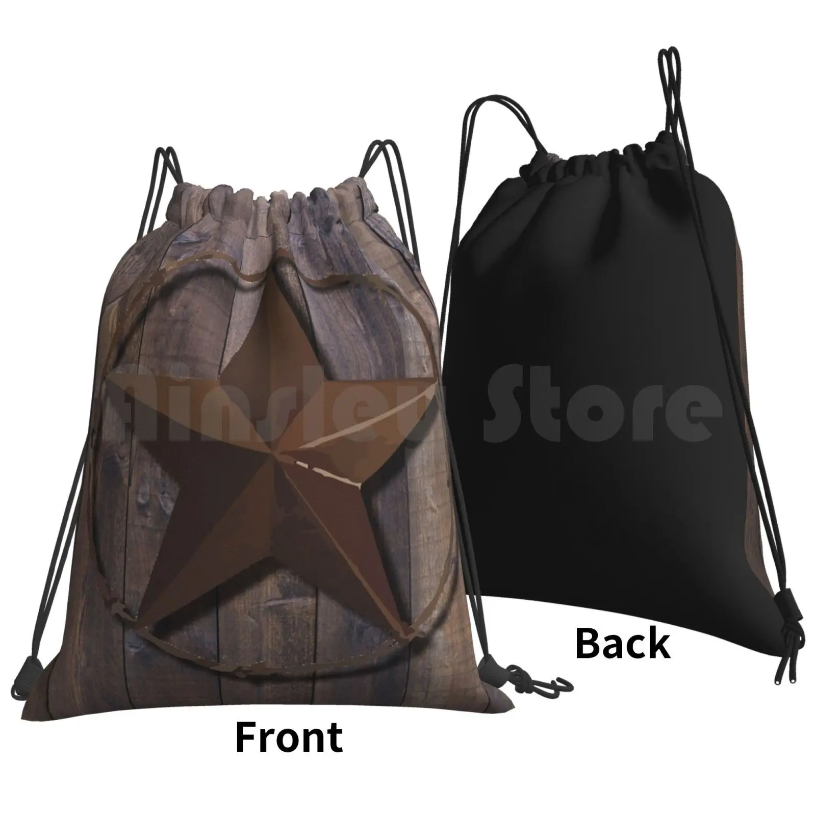 Primitive Barn Wood Lone Star State Of Texas Star Backpack Drawstring Bag Riding Climbing Gym Bag Lone Star Lone Star State