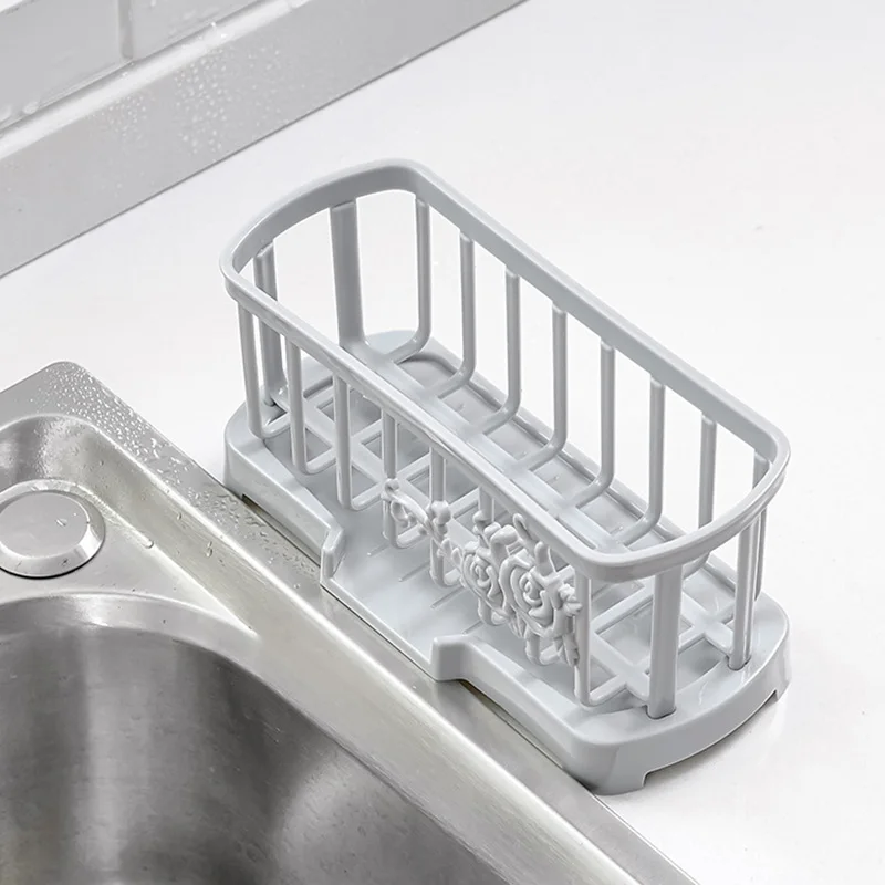 Kitchen Suction Cup Sink Drain Rack Sponge Storage Holder Kitchen Bathroom Sink Soap Rack Drainer Rack Accessories Organizer