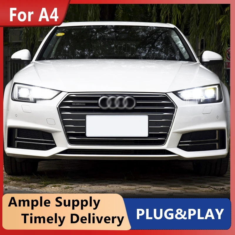 2 قطعة السلع سيارة لأودي A4 B9 A4L 2017 2018 2019 رئيس مصباح LED المصباح LED المزدوج العارض