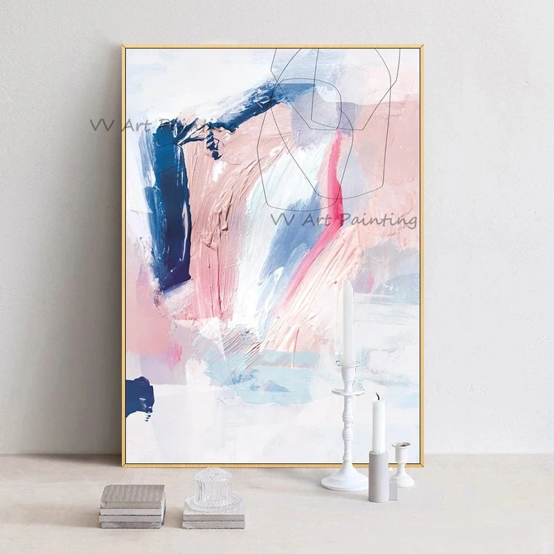 

Top Handmade Abstract Colorful Textured Oil Painting Wall Pictures Canvas Art Large Modern Artwork Living Room For Home Decor