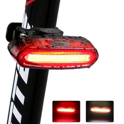 Luz LED trasera para bicicleta de montaña, lámpara trasera de 2020 lúmenes, recargable vía USB, resistente al agua, novedad de 120